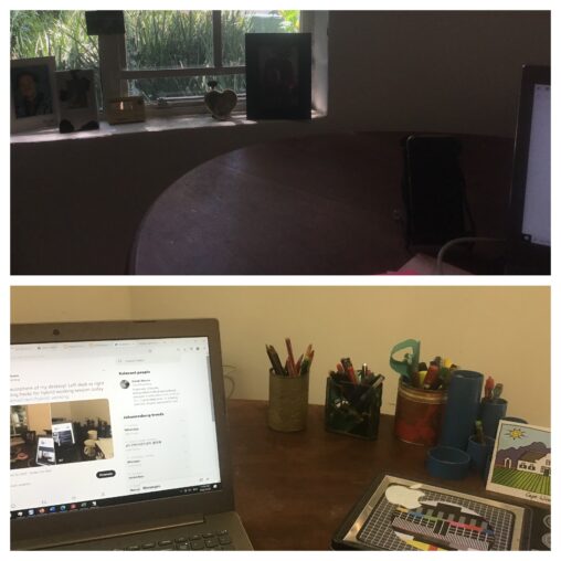 Derek\\\\\\\'s desktop! Top is the left side of the desk (with a view out into the garden). Bottom is the right side of the desk. Looking much tidier than normal